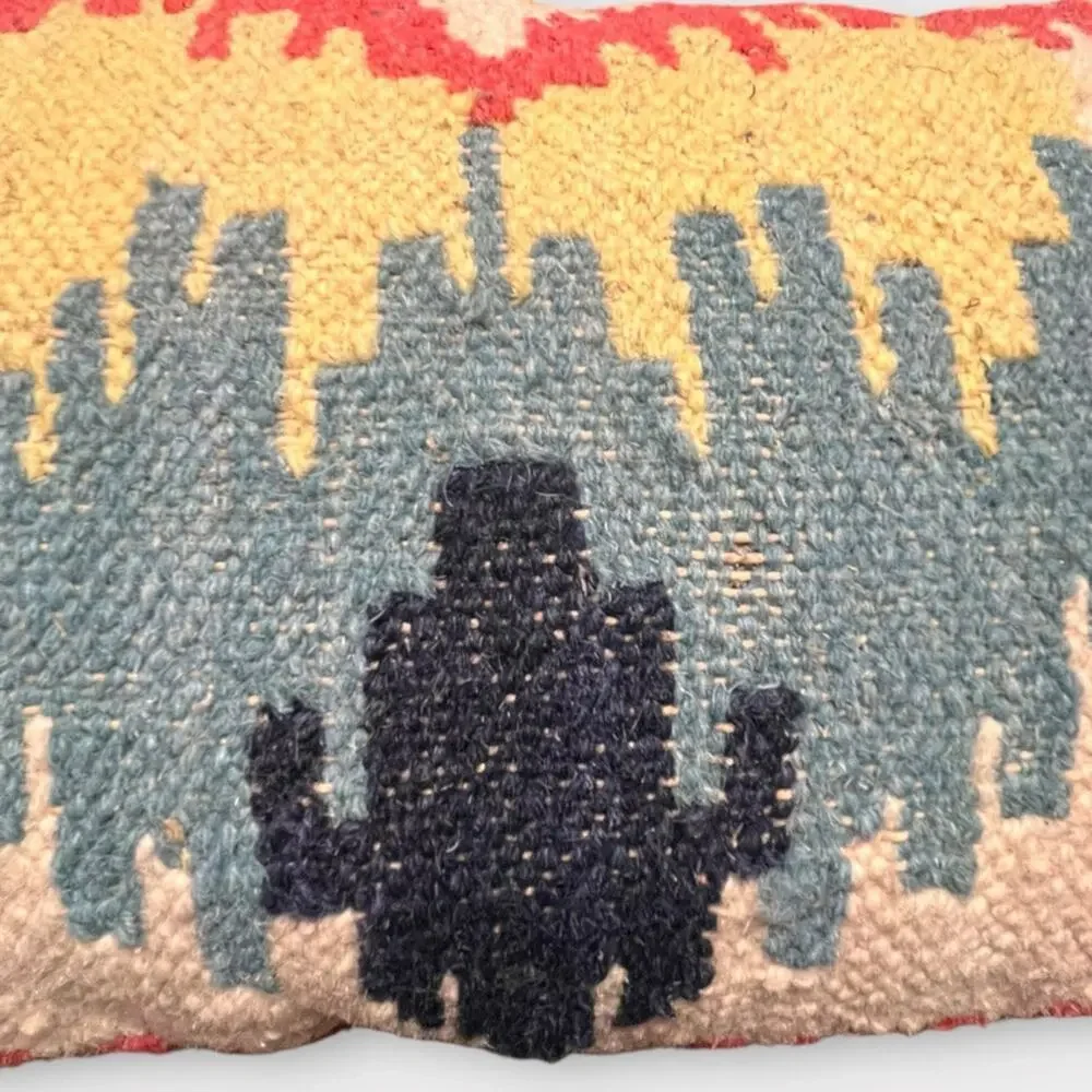 BOHO Turkish style woven Southwestern multicolor throw pillow 21” x 12”